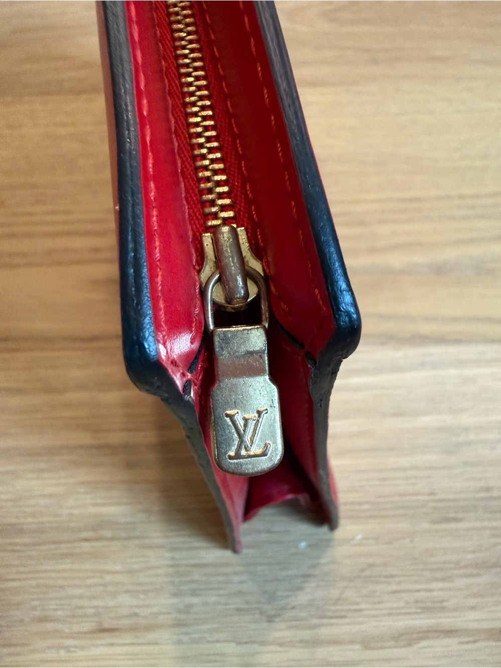 Louis Vuitton Red Epi Leather Trousse Crete Clutch Cosmetic Bag - Picture 5 of 10